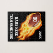 パーソナライズなフットボールは名前、チーム、数を困惑させます ジグソーパズル (横)