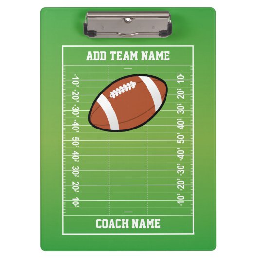 パーソナライズなフットボール競技場のコーチ クリップボード (正面)