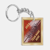 パーソナライズなフットボール・チームのギフトのアイディア、Keychain キーホルダー (正面左)
