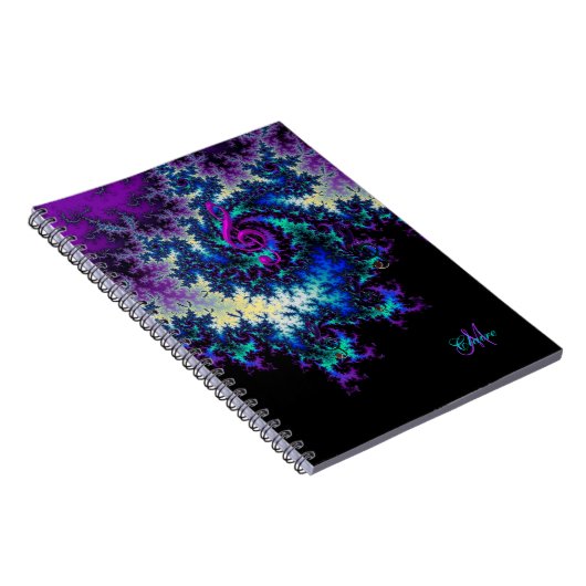 パーソナライズなフラクタル音楽クレフ、音符記号ジャーナルノート ノートブック (右側)