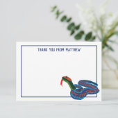 パーソナライズなフラットパネルカリフォルニアガーター・ヘビ サンキューカード (スタンド正面)