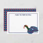 パーソナライズなフラットパネルカリフォルニアガーター・ヘビ サンキューカード (正面/裏面)