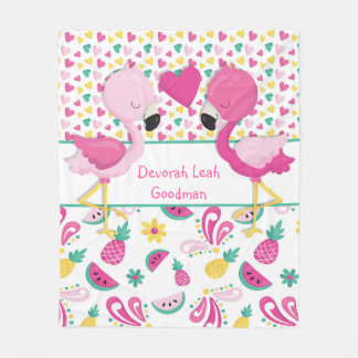 パーソナライズなフラミンゴ毛布- フリースブランケット