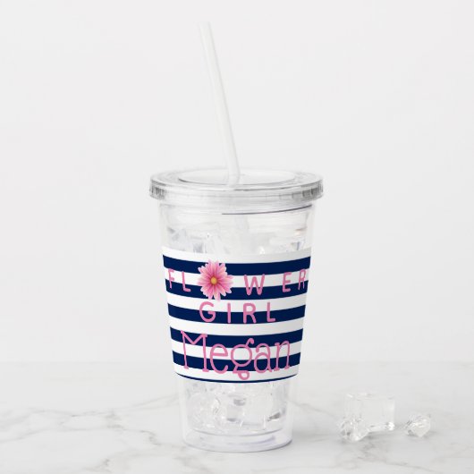 パーソナライズなフラワー・ガールのコップ アクリルタンブラー (アイス正面)