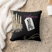 パーソナライズなフランスのでシックなパリのテーマの枕 クッション (ブランケット)
