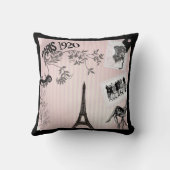 パーソナライズなフランスのでシックなパリのテーマの枕 クッション (裏面)