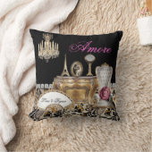 パーソナライズなフランスのでシックなパリのテーマの枕 クッション (ブランケット)
