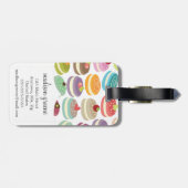パーソナライズなフランスのなマカロン ラゲッジタグ (裏面横)