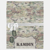 パーソナライズなフリースの投球の軍隊OCPの迷彩柄のユニフォーム フリースブランケット (正面)