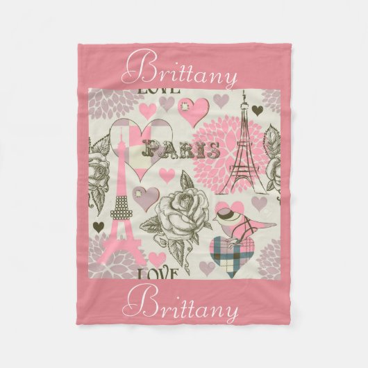 パーソナライズなフリースブランケットかパリ フリースブランケット (正面)
