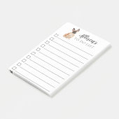 パーソナライズなフレンチ・ブルドッグ犬リストをするため ポストイット (アングル)