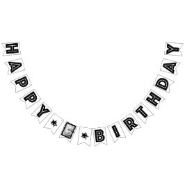 パーソナライズなフレームの効果の写真のハッピーバースデー バンティングフラッグ