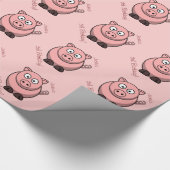 パーソナライズなブタの漫画|の誕生日の挨拶 ラッピングペーパー (角)