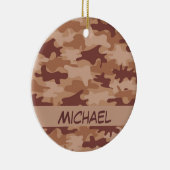 パーソナライズなブラウンタンの迷彩柄のカムフラージュの名前 セラミックオーナメント (右)