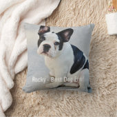 パーソナライズなブルドッグの写真およびブルドッグの名前 クッション (ブランケット)