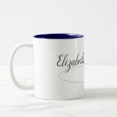 パーソナライズなブルネットのフィギュアスケート選手 ツートーンマグカップ (左)