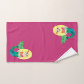 パーソナライズなブロンドのフェイクなホイルの人魚はかわいいからかいます バスタオルセット (ハンドタオル)