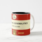 パーソナライズなブーイングくまの表紙-クランベリーの赤 ツートーンマグカップ (正面右)