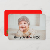 パーソナライズなプリントの家族写真のクリスマスカード サンキューカード (正面/裏面)