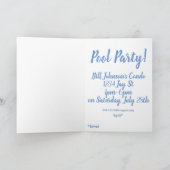 パーソナライズなプールまたはビーチのパーティの招待状カード 招待状 (内部)