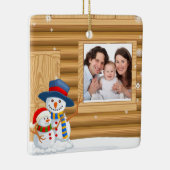 パーソナライズなベビーのクリスマスの写真のオーナメント セラミックオーナメント (右)