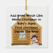 パーソナライズなベビーのクリスマスの写真のオーナメント セラミックオーナメント (裏面)