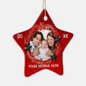 パーソナライズなベビーのクリスマスの写真のオーナメント セラミックオーナメント (右)