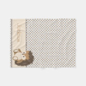 パーソナライズなベビーのハリネズミ及びDiamonds| フリースブランケット (正面(横))