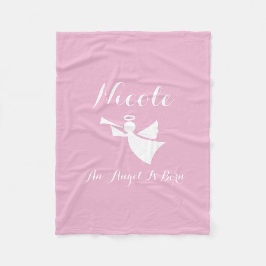 パーソナライズなベビーのフリースブランケットは天使生まれます フリースブランケット (正面)