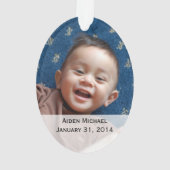 パーソナライズなベビーの写真のオーナメント オーナメント (裏面)