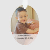 パーソナライズなベビーの写真のオーナメント オーナメント (裏面)