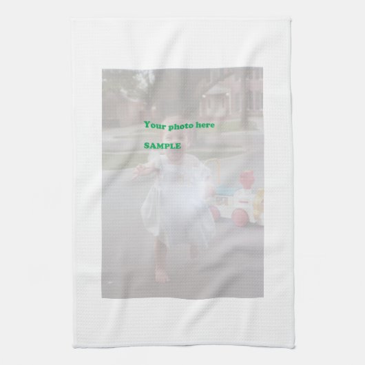 パーソナライズなベビーの写真 キッチンタオル (縦)