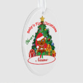 パーソナライズなベビーの初めてのクリスマスのオーナメント オーナメント (正面)