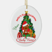 パーソナライズなベビーの初めてのクリスマスのオーナメント セラミックオーナメント (右)