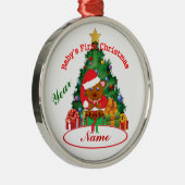 パーソナライズなベビーの初めてのクリスマスのオーナメント メタルオーナメント (右)