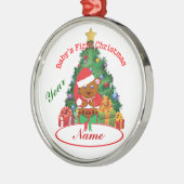 パーソナライズなベビーの初めてのクリスマスのオーナメント メタルオーナメント (左)