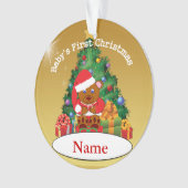 パーソナライズなベビーの初めてのクリスマスの木のオーナメント オーナメント (正面)