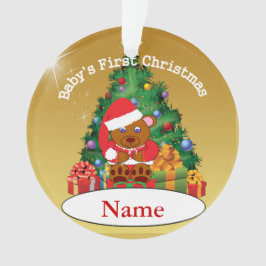 パーソナライズなベビーの初めてのクリスマスの木のオーナメント オーナメント
