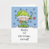 パーソナライズなベビーの小妖精や小人-! stのクリスマス シーズンカード (正面)