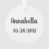 パーソナライズなベビーの第1クリスマスの子ネコ猫の女の子 オーナメント (裏面)