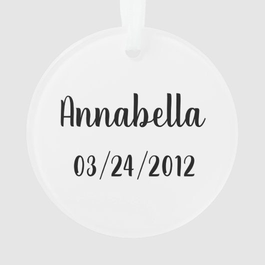パーソナライズなベビーの第1クリスマスの子ネコ猫の女の子 オーナメント (裏面)