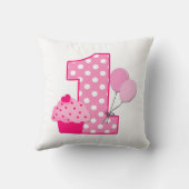 パーソナライズなベビーの第1誕生日の枕 クッション (裏面)