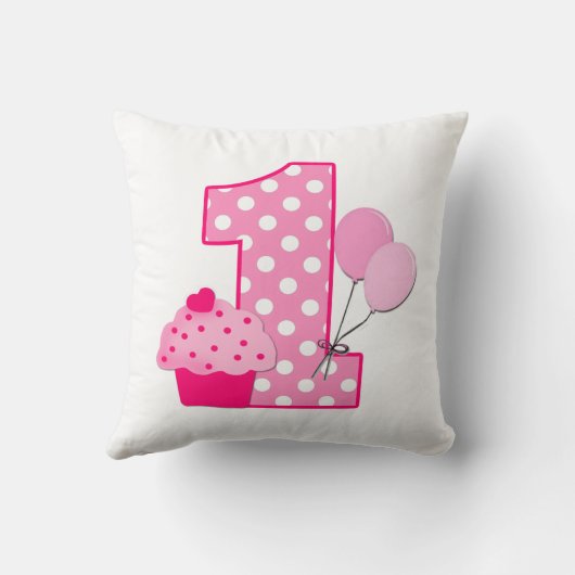 パーソナライズなベビーの第1誕生日の枕 クッション (裏面)