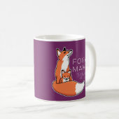パーソナライズなベビーを持つずるいキツネのママ コーヒーマグカップ (正面右)
