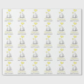 パーソナライズなベビーシャワーの黄色象のニュートラル ラッピングペーパー (フラット)