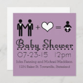 パーソナライズなベビーシャワーモダンなアイコンパパおよびパパ 招待状 (正面/裏面)