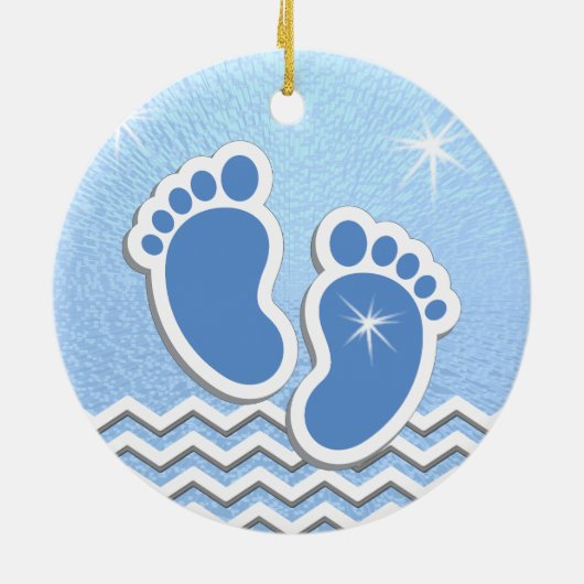 パーソナライズなベビー象のクリスマスオーナメント セラミックオーナメント (裏面)