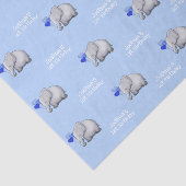 パーソナライズなベビー象の第1子供の誕生会 薄葉紙 (詳細)