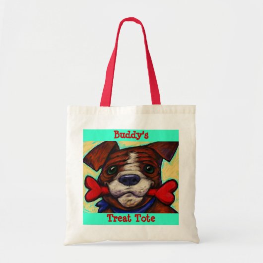 パーソナライズなペットネーム犬の御馳走はトートバックの骨を抜きます トートバッグ (正面)