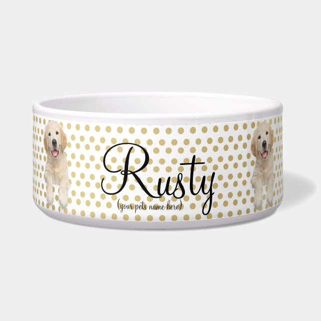 パーソナライズなペットボウルかゴールデン・リトリーバー ボウル (正面)